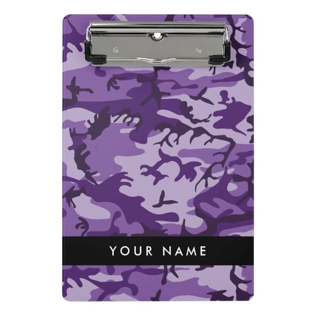 Mini Prancheta Camuflagem Roxa Personalize seu nome (Frente)