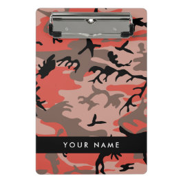 Mini Prancheta Camuflagem Vermelha e Castanha Seu nome Personaliz