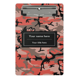 Mini Prancheta Camuflagem Vermelha e Marrom, Militar, Exército