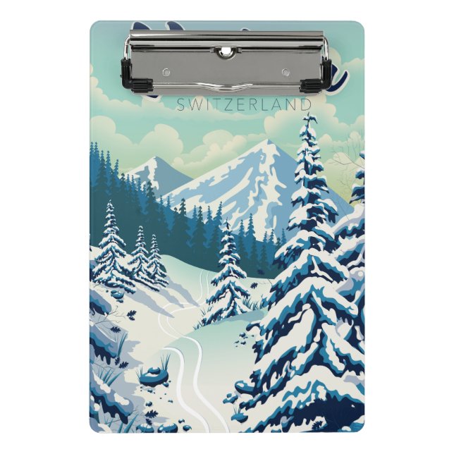 Mini Prancheta Cartaz de viagem Verbier Suíça (Frente)