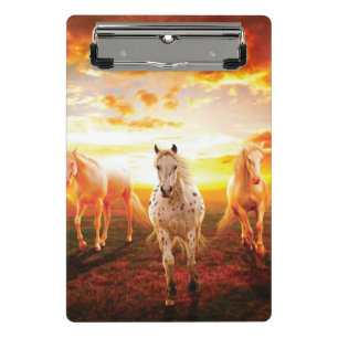 Mini Prancheta Cavalos no travesseiro decorativo solar