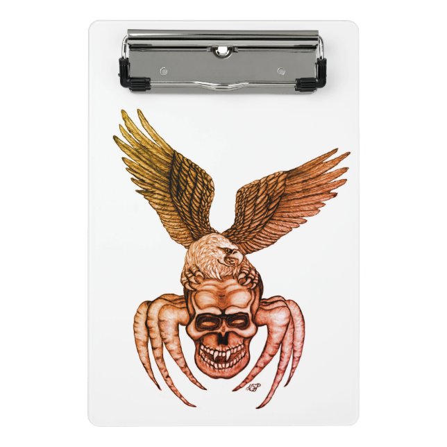 Mini Prancheta Caveira-aranha com águia (Frente)