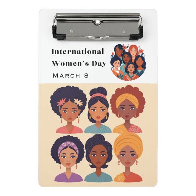 Mini Prancheta Celebração do Dia Internacional da Mulher 8 de Mar (Frente)