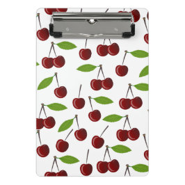 Mini Prancheta Cereja Vermelha, Padrão De Cerejas, Folhas, Fruta