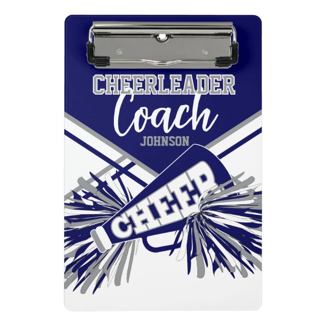 Mini Prancheta Cheerleader Coach - Navy Blue, Gary & White (Frente)