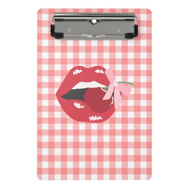 Mini Prancheta Cherry Red Lábios Coquette (Frente)