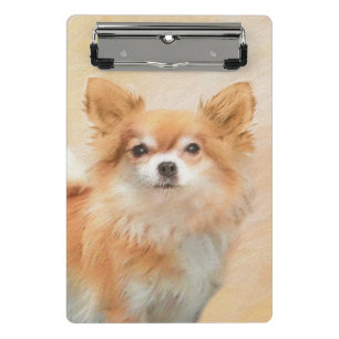 Mini Prancheta Chihuahua Pintura De Cachorro De Cabelo Longo