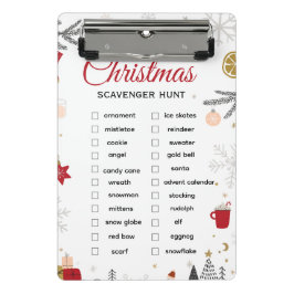 Mini Prancheta Christmas Scavenger Hunt Checklist Art
