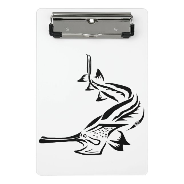 MINI PRANCHETA CLIPBOARD - POSTER PADDLEFISH TRIBAL E STURGEON (Frente)