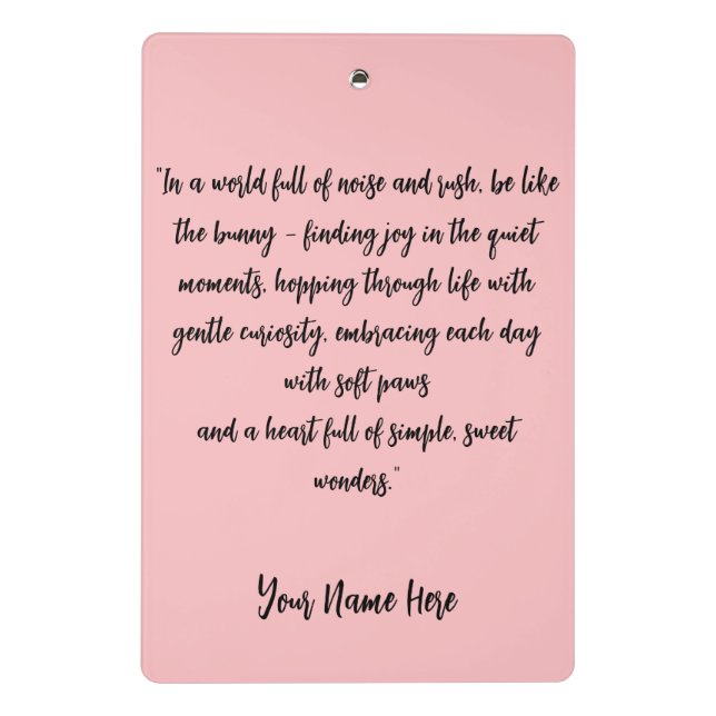 Mini Prancheta Coelho Personalizado (Verso)