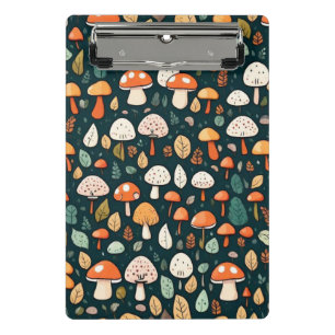 Mini Prancheta Cogumelos brancos folhas design