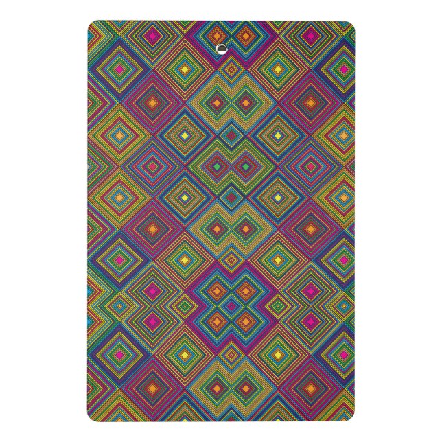 Mini Prancheta Colorful geometric clipboard with vibrant diamond  (Verso)