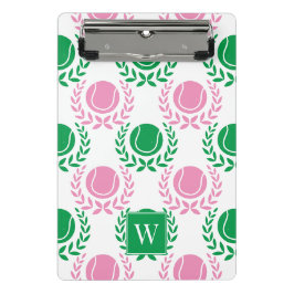 Mini Prancheta Coroa de Louro de Tênis Preppy - Rosa e Verde