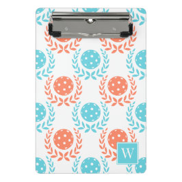Mini Prancheta Coroa de Louro Preppy Pickleball - Coral Turquesa
