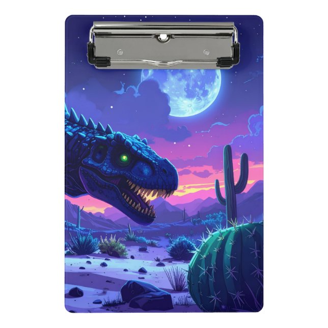 Mini Prancheta Corrida Noturna do T Rex Neon (Frente)