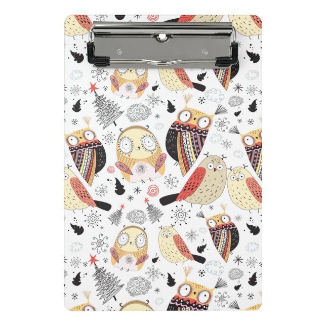 Mini Prancheta Coruja engraçada da textura (Frente)