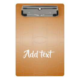 Mini Prancheta Couro castanho monograma texturizado