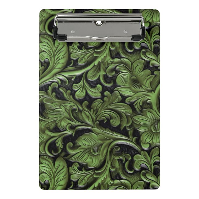 Mini Prancheta Couro verde-dotado de salva-vidas (Frente)