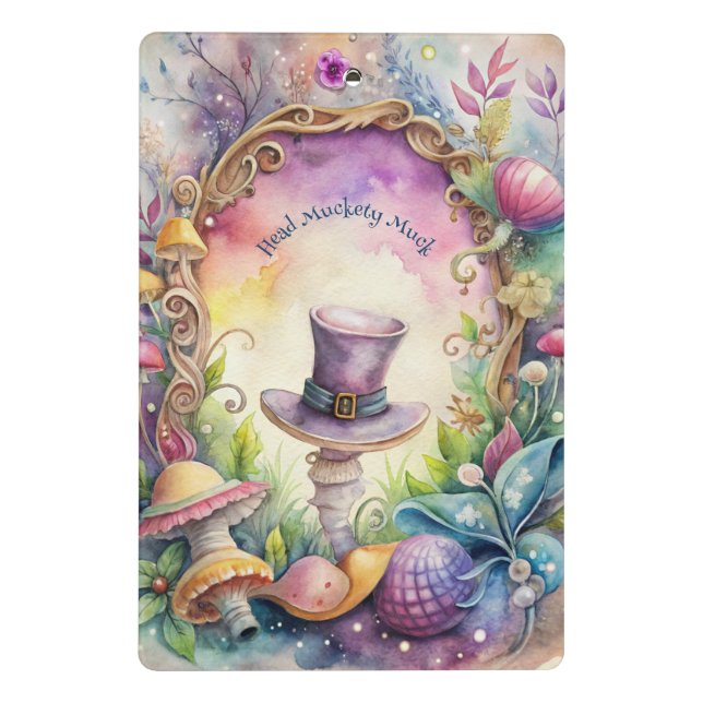 Mini Prancheta Create Your Own Whimsical Purple Top Hat (Verso)