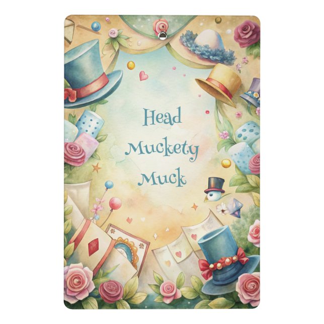 Mini Prancheta Create Your Own Whimsical Top Hats Yellow & Blue (Verso)