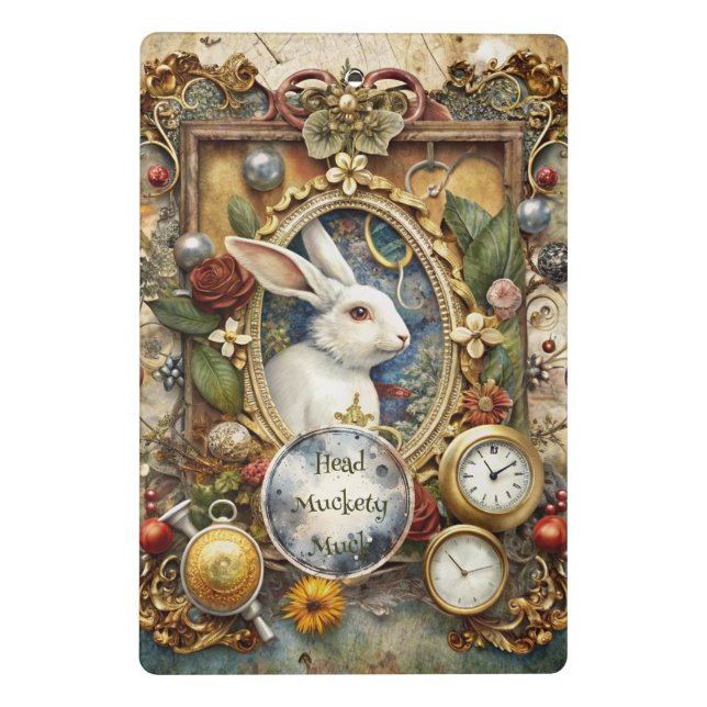 Mini Prancheta Create Your Own Whimsical White Rabbit (Verso)