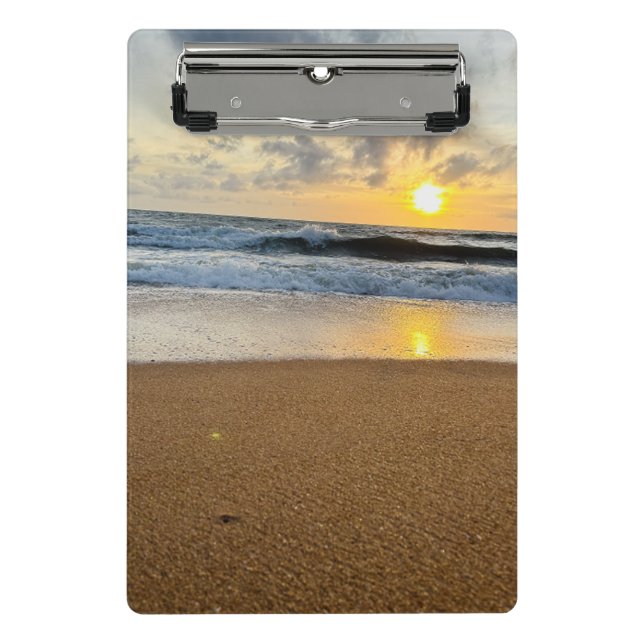 Mini Prancheta Crie a sua foto: nascer do sol da praia simples (Frente)
