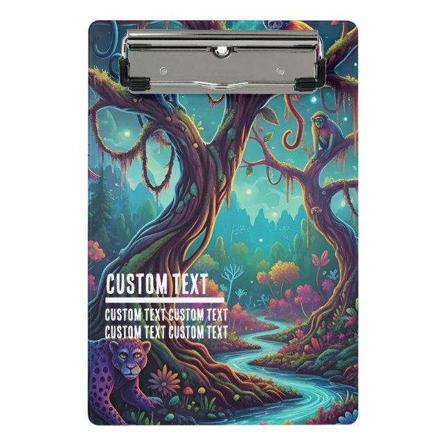 Mini Prancheta Custom Text Enchanted Forest Mystical Blue River (Frente)
