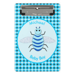 Mini Prancheta Cute Blue Baby Boy Personalizado