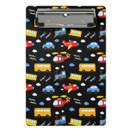Mini Prancheta Cute Cartoon Vehicles Pattern