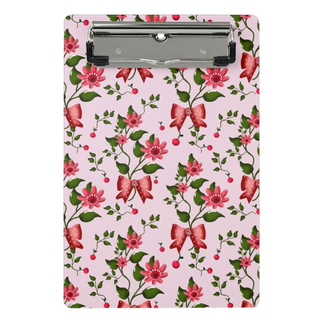 Mini Prancheta Cute Cherry Bow floral Pattern  (Frente)