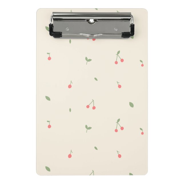 Mini Prancheta Cute Cherry Pattern – Minimal Fruit Aesthetic (Frente)