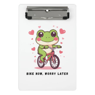 Mini Prancheta Cute Frog Riding Bicycle | Funny Frog Lover Gift