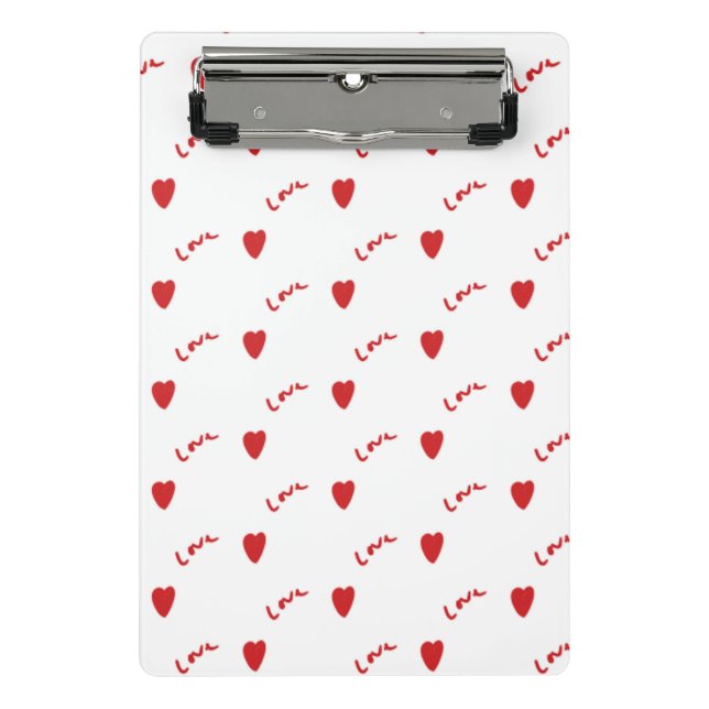 Mini Prancheta Cute Red Hearts on White Background | Valentine (Frente)