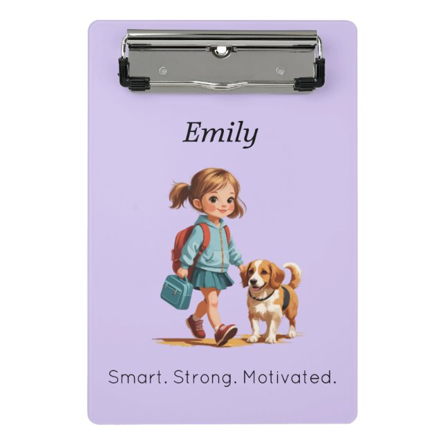 Mini Prancheta Cute School Clipboard – Custom Name (Frente)