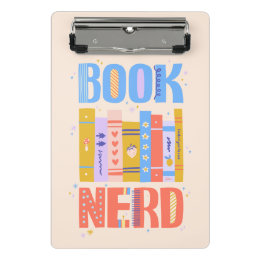 Mini Prancheta de Nerd de Livros – Design Colorido