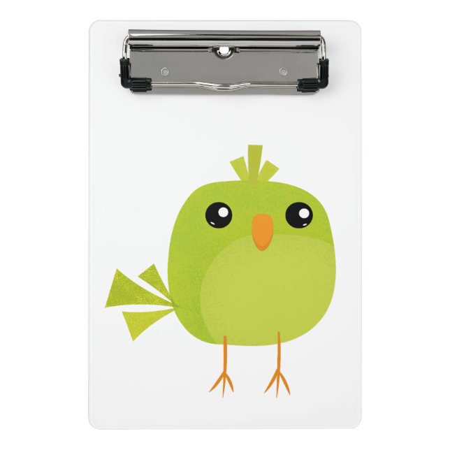 Mini Prancheta Desenho de Pássaro Verde   (Frente)