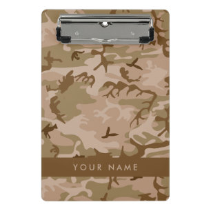 Mini Prancheta Desert Camouflage Patterno, seu nome, Personalize