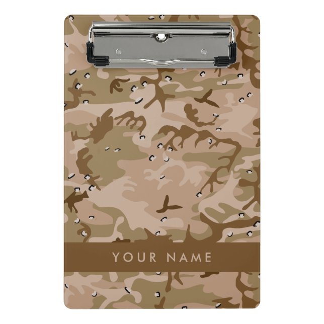 Mini Prancheta Desert Camouflage Pebbles, o teu nome Personaliza (Frente)
