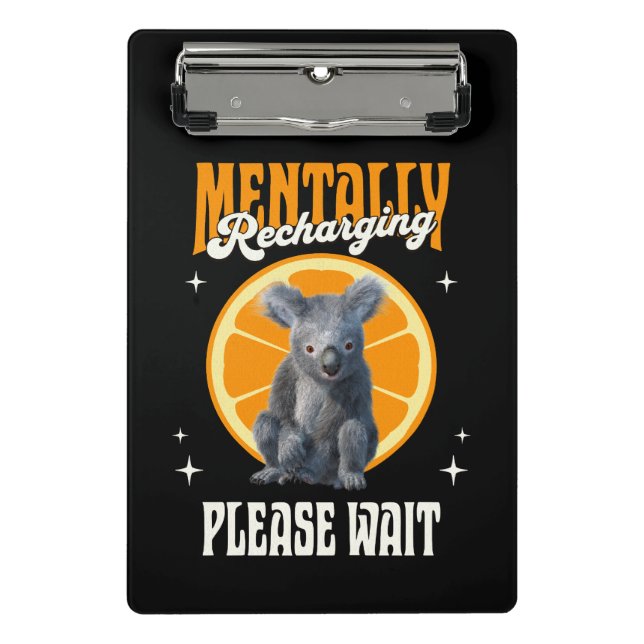 Mini Prancheta Design de Coala Introvertido Recarregando Mentalme (Frente)