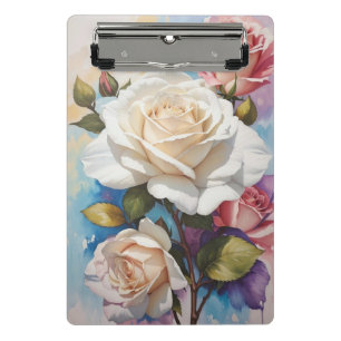 Mini Prancheta Design de pintura Rose Bouquet