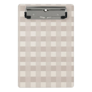 Mini Prancheta Design de Xadrez Bege Minimalista
