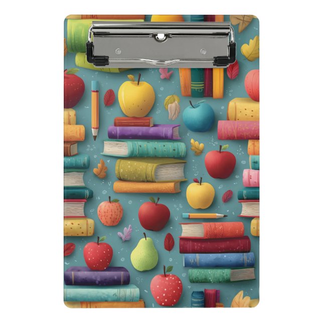 Mini Prancheta Design Reproduzível de Volta à Escola com Livros e (Frente)