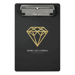 Mini Prancheta Diamante Dourado