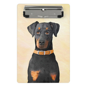 Mini Prancheta Doberman Pinscher Pintura Original Descortada