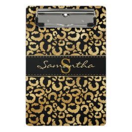 Mini Prancheta Dourado costume de impressão leopardo