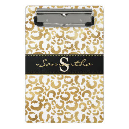 Mini Prancheta Dourado costume de impressão leopardo