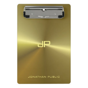 Mini Prancheta Dourado Metálico, Elegante Moderno, Monograma