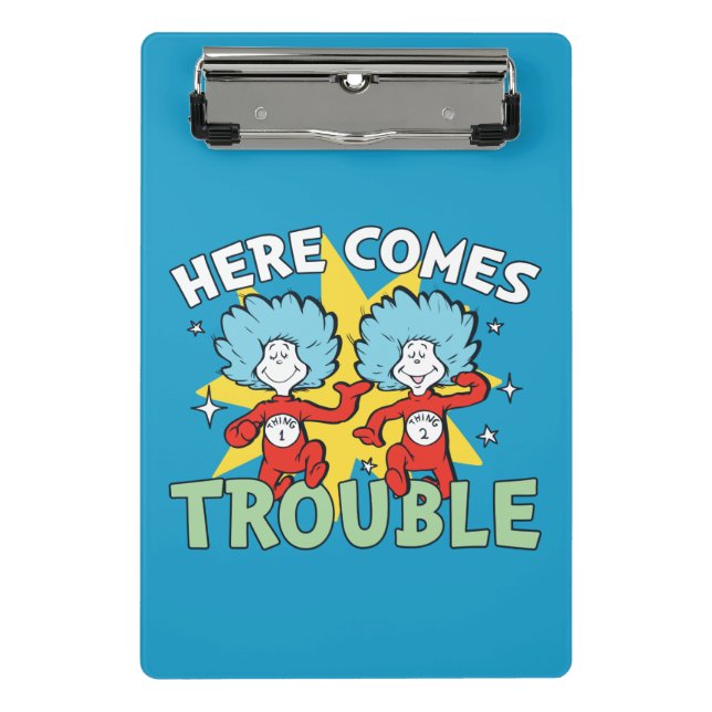 Mini Prancheta Dr. Seuss | Uma Coisa Duas Aqui Vem Problemas (Frente)