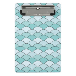 Mini Prancheta Dragon Scales, Fans, Waves, Seigaiha, Blue