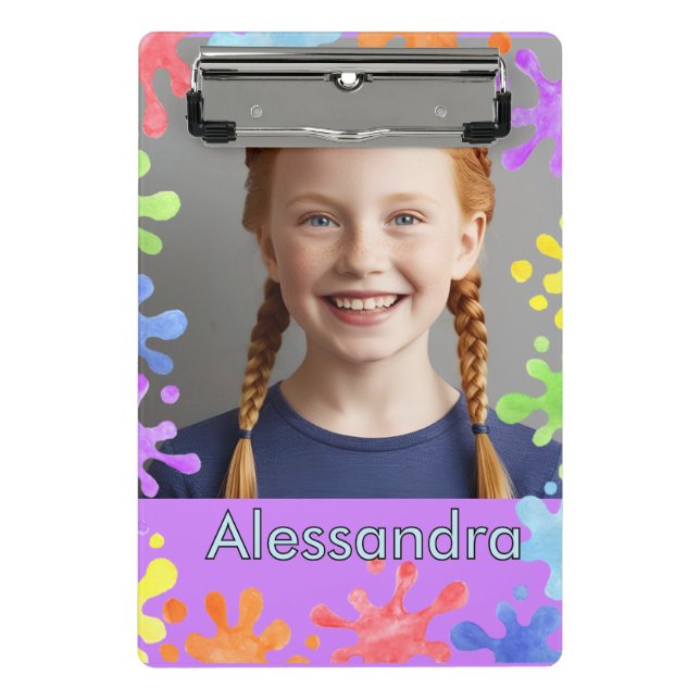 Mini Prancheta Editable Pastel Splash Custom Photo alessandra (Frente)